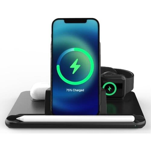 5 In 1 Wireless Charger For IPhone Wide Charging Range Wireless Chargers Base For Mobile Phone Tablet Watch Earphones Apple Pen