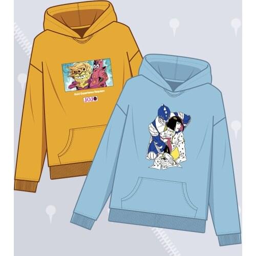 Anime JoJos Bizarre Adventure Bruno Bucciarati Hooded Hoodie Sweatshirt Coat Couple Loose Spring Autumn Student Pullover Tops