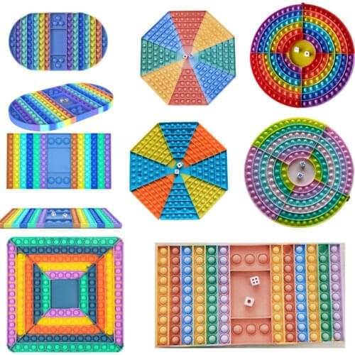 Stress Relief Pop Block Large Size Push Bubble Giant Chess Board Squeeze Sensory Silicone Popper Game Fidget Toys