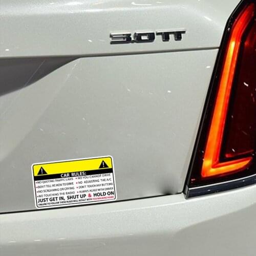 Car Safety Rule Carbon Fiber Vinyl Auto Stickers Waterproof Creative Back Side Window Safety Decals Auto Styling Car Decoration