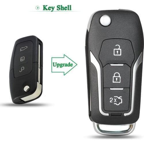 Bilchave 3 Buttons Modified Flip Remote Control Car Key Shell For Ford Focus 2 3 Mondeo With Uncut Blade Key Case Replacement