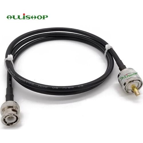 BNC Male to PL259 RG58 Cable UHF PL259 Male Plug to BNC Male Plug Adapter Two Way Radio Jumper Pigtail Cable 1M 3M 6M 9M 12M