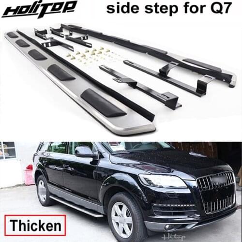 Side step pedal nerf bar running boards for AUDI Q3 Q7 2009-2020, free drill hole, made in big factory, can load 300kg