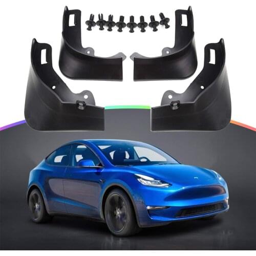 Fender Front Rear Splash Guards Mudguard for Tesla Model Y 2020 2021 Wheel & Tire Set of Four Modification Accessories