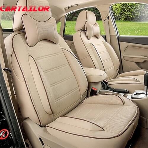 CARTAILOR PU Leather Seat Covers fit for Jeep Wrangler Car Seat Cover Set Black Interior Accessories for Car Seats Protection
