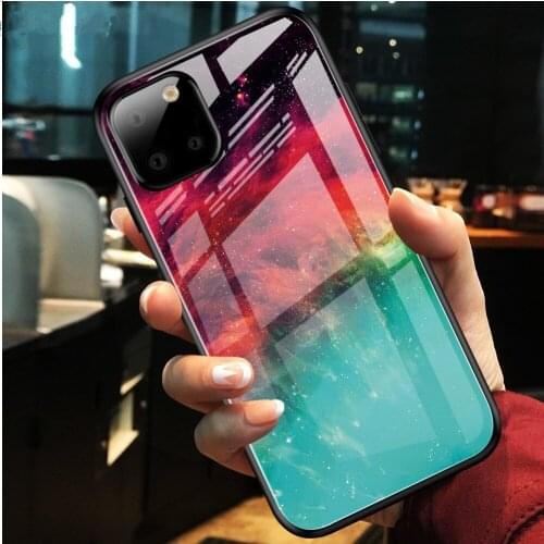 ZKFYS For iPhone 7 8 6 6s Plus Luxury Glossy Granite Marble Texture Tempered Glass Phone Case For iPhone 11 Pro XS Max XR X Case