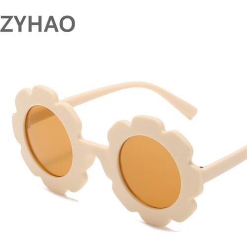 2021 Retro Children Sunglasses Fashion Summer Cute Round Sun Flower Glasses Kids Eyewear Wholesale Sunglasses Girls Boys