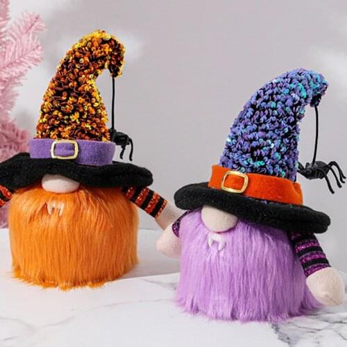 Halloween Dwarf Doll Pumpkin Ghost Witch Faceless Doll Home Decoration Desktop Ornaments Kids Gifts Vampire Doll Window Decor