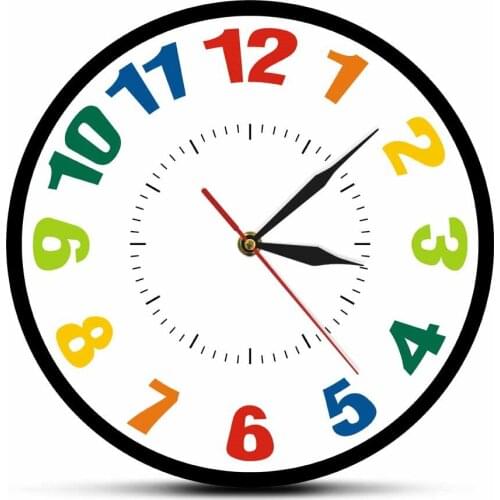 Colorful Arabic Numbers Modern Printed Wall Clock Fashion Minimalist Home Decor Chromatic Arabic Numerals Wall Hanging Watch
