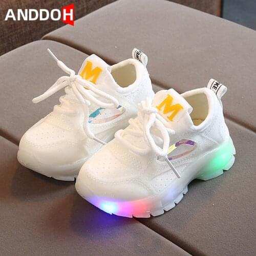 Size 21-30 Children Breathable Glowing Casual Shoes Baby Led Light Up Shoes Luminous Sneakers for Boy and Girl Non-slip Sneakers