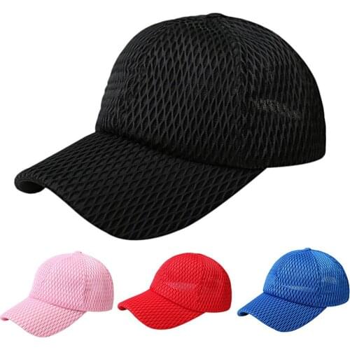 Summer Hollow Ponytail Baseball Cap Adjustable Anti UV Mesh Peaked Hat Outdoor Sports Golf Fishing Hiking Beach Sportswear