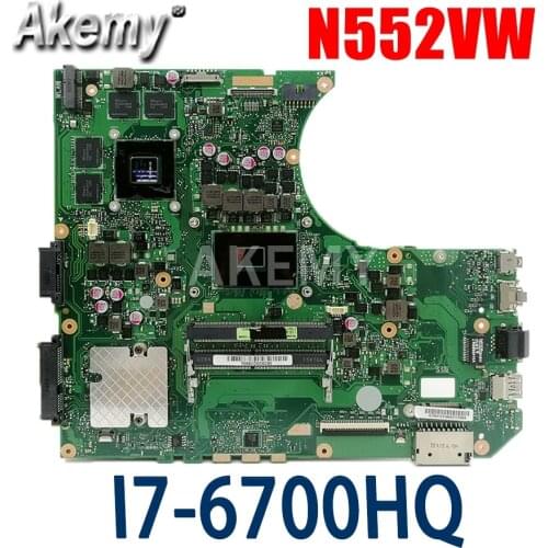 Akemy NEW N552VW Laptop motherboard For Asus N552VX N552VW N552V Test original mainboard i7-6700HQ GTX960M V4G GPU