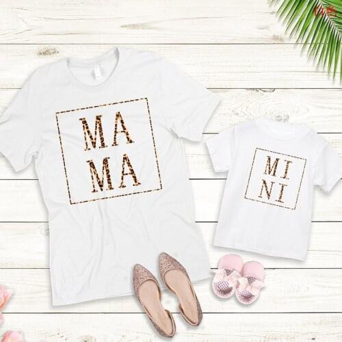 Fashion Family Look MAMA MINI Print T-shirt Mother And Daughter Clothes Mommy Baby Girls Boys Top Summer Family Matching Outfits