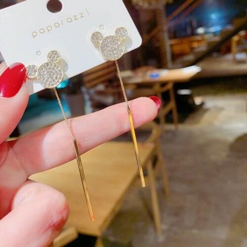 Fashion Mouse Tassel Drop Earrings For Women Vintage Jewelry Modern Party Wedding Bridal Accessories Trendy Dangle Earrings