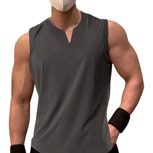 Men Tank- Tops Casual Loose Gym Shirt Solid Color All Match 3 Colors Sleeveless Male Fashion Sport Top Summer Streewear