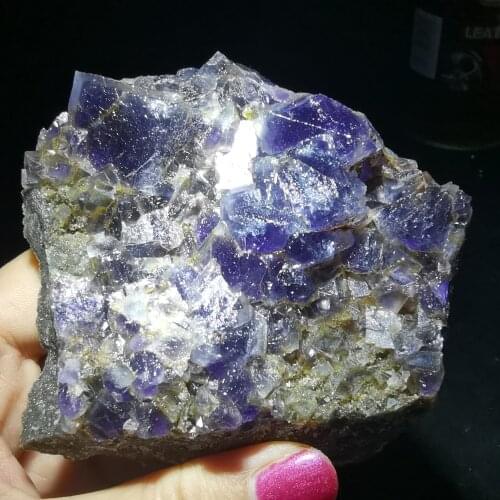 277.8gNatural rare purple fluorite mineral specimen HEALING CRYSTAL QUARTZ GEM