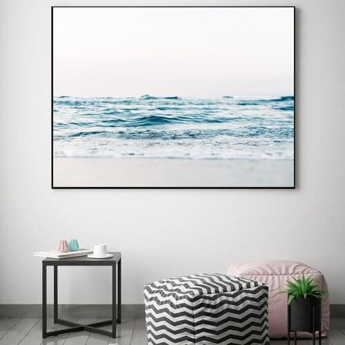 Beach Photography Canvas Poster Sea Picture Ocean Waves Canvas Prints Beach Wall Art Picture Home Salon Decoration Coastal Decor