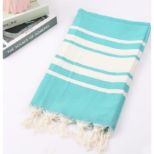 Drop Shipping 100*180cm Cotton Turkish Beach Towel Women Tassels Shawls Sauna Absorbent Sandy Floor Mat Bath Towel