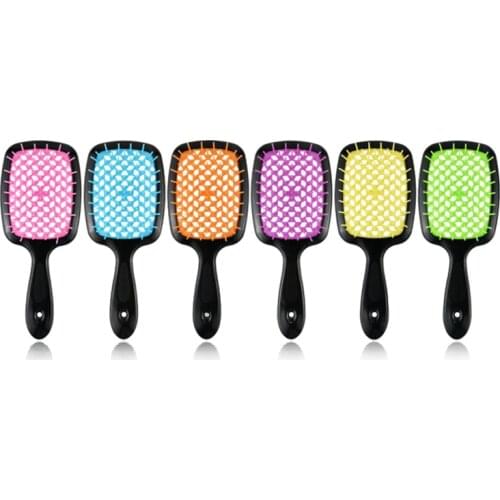 Q1QD Wide Teeth Air Cushion Combs Women Scalp Massage Comb Hair Brush Hollowing Out Hairdressing Tool