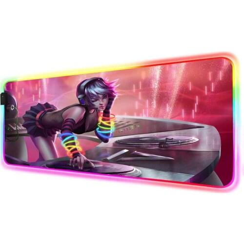 Mairuige Fashion DJ Party Girl 90X40CM Rubber Mousepad Large Seam Mouse Pad Insert Game Carpet XXL Suitable for Office Games