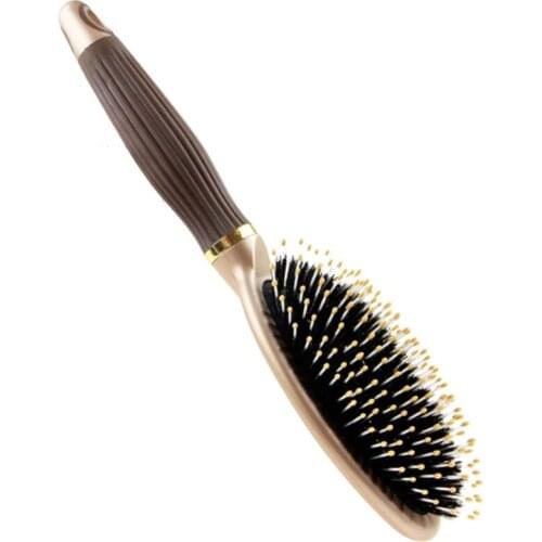 Bristle Hair Brush Plastic Handle, Hair Comb Oval Anti-Static, Massage Detangling Comb (1 PCS)