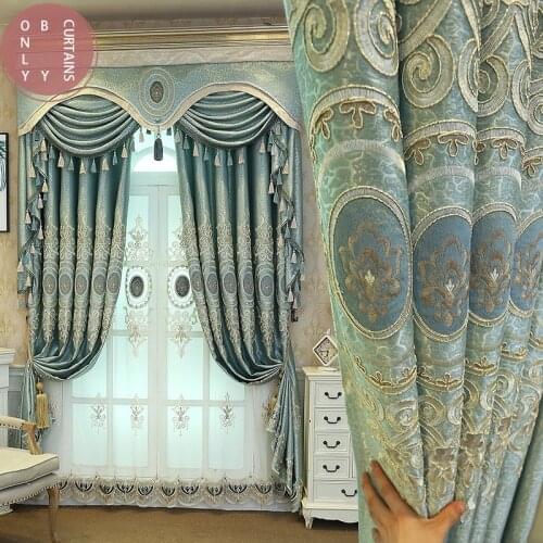 Modern European Atmospheric Curtains for Living Room Villa Bedroom Floor-to-ceiling Window Blackout Curtains Customization