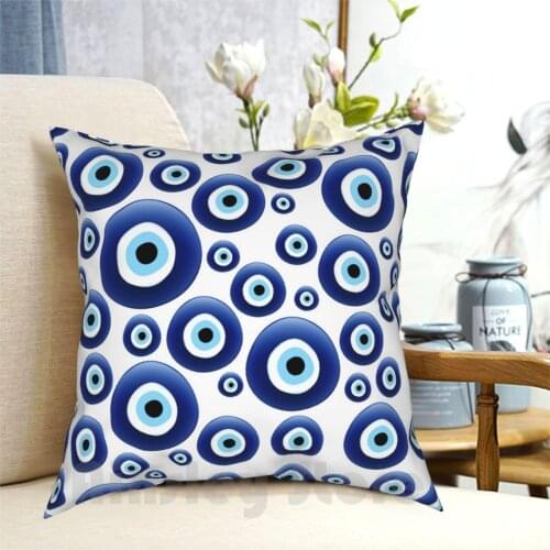 Mediterranean Evil Eye Pillow Case Printed Home Soft DIY Pillow cover Evil Eye Mati Greek Charm Eye Mediterranean Lucky