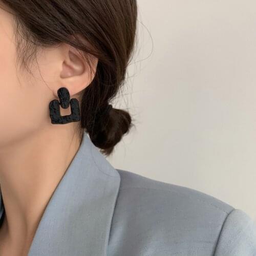 Vintage Big Earrings For Women Statement Fashion Punk Gold Colour Dangle Hanging Earrings Metal Female Earrings Modern Jewelry