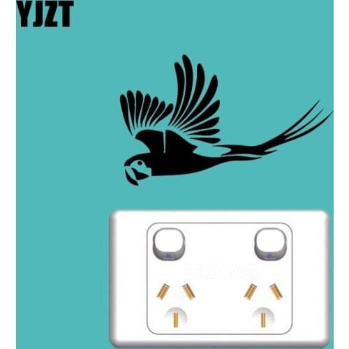 YJZT Parrot Bird Jungle Animal Vinyl Decal Wall Switch Sticker Funny Cartoon 17SS0073
