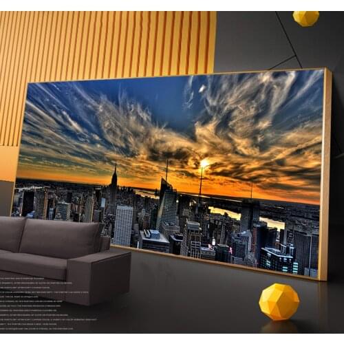 Sunset View Of New York City Canvas Paintings on the Wall Art Posters And Prints Skyline of New York Canvas Art Pictures Cuadros