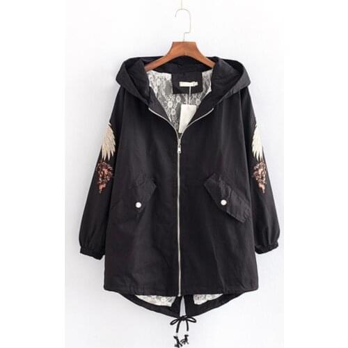 S41 Autumn Casual Women Trench Coats 4XL Plus Size Women Clothing Fashion Windproof Outerwear 8026