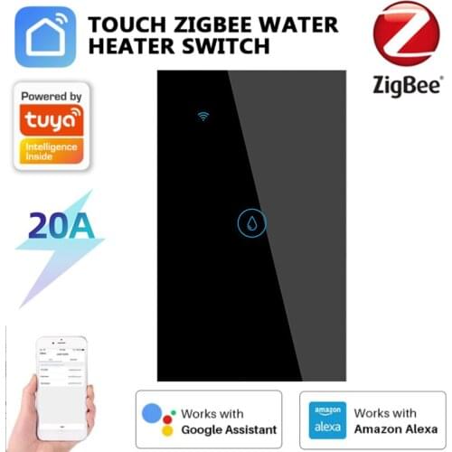 Zigbee Smart Boiler Switch Water Heater Smart Life Tuya APP Remote Control Alexa Echo Google Home Voice Control Glass Panel
