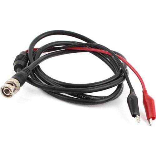 1PCS Coaxial Cable BNC Male Q9 to Dual Alligator Clip Test lead Cable 100CM NEW