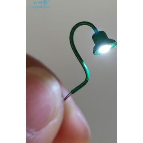 5 PCS HO Scale Classic Wall Mount Gooseneck Lamps/Street Lamp Model Making Railroad Layout Model Park Lamps Warm/Cold White