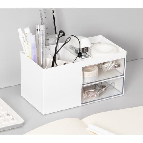 2021 Creative Multifunctional Desktop Organizer Holder Case Makeup Storage Box School Office Stationery