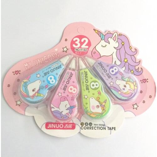 4 pcs/pack Unicorn Correction Tape Correction Belt Promotional Student Stationery Student Prize School Office Supply Stationery