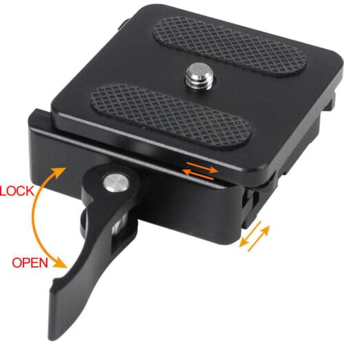 1/4'' & 3/8'' Aluminum Quick Release Plate+Clamp Adapter Mount w/Lock for Camera DSLR Tripod Monopod Ball Head Arca Swiss RRS