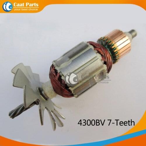 Free shipping! AC 220V 7-Teeth Drive Shaft Electric Curve saw Armature Rotor for Makita 4300BV , High-quality