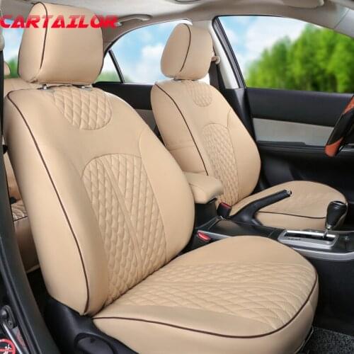 CARTAILOR PU Leather Car Seat Cover Custom Fit for Mitsubishi pajero Seat Covers Cars Leatherette Cushion Protector Accessories