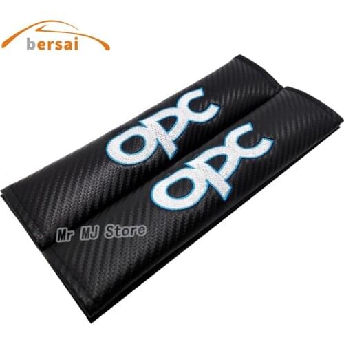 Carbon fiber seat belt cover shoulder pad Car styling For OPEL OPC Corsa Astra G H J Mokka Zafira B Meriva seat belt accessories