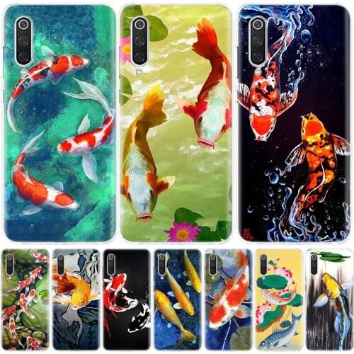 Chinese Koi Fishes Phone Case for Xiaomi Note 10 Mi 11 9 8 CC9 5X 6X A1 A2 A3 9T 10T Lite Pro Poco F1 X3 NFC F3 Cover Coque