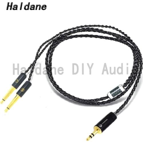 Haldane HIFI Silver Plated Headphone Upgrade Cable for Meze 99 Classics Focal Elear T1P T5P Headphone Black Soft-Extended plug