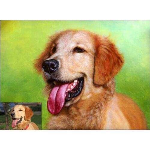 Custom-made dog picture photo hand painted painting-- animal Pet OIL painting---100% handpainted art on canvas --good quality