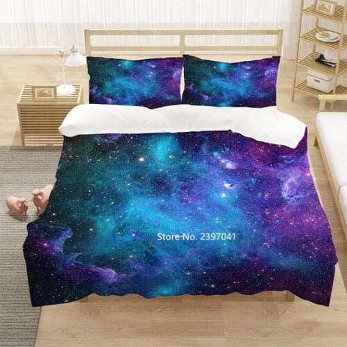 HD Digital Print Stars In The Sky Quilts Pillow Cover Milky Way Down Bedding Set Queen King Full Size 2-3 Piece Home Decor
