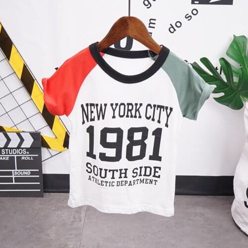 2020 Summer Fashion Unisex T-shirt Children Boys Short Sleeves White Tees Baby Kids Cotton Tops For boys Clothes 2-7Y