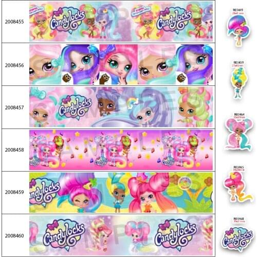 Hot Sales Cartoon Girl Printed 10Yards 25mm/38mm/50mm/75mm Grosgrain/Satin Ribbon,Planar Acrylic Resins 30pcs/lot 200845 200846