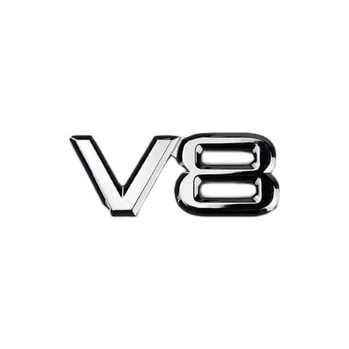 2 PCS Metal 3D V8 Engine Displacement Car Badge V8 Emblem Logo Sticker V8 Auto Car Decal Badge car Styling Car Styling