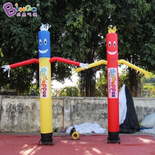 Customized NEW 13ft 4M Inflatable Red Blue Air Sky Dancer Puppet Flag Wind Dancing Tube Cartoon Advertising Inflatables