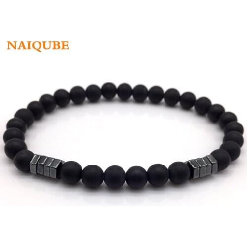 NAIQUBE 2020 New Fashion Geometric Beaded Men Bracelets Simple Classic Stone Bead Charm Bracelets & Bangles For Men Jewelry Gift