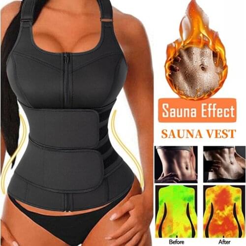 Neoprene Sauna Waist Trainer Corset Sweat Vest for Women Weight Loss Compression Trimmer Workout Fitness Body Shaper Tops